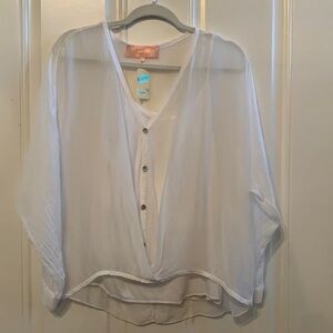 Scandal Blouson Top with Camisole White OS NWT